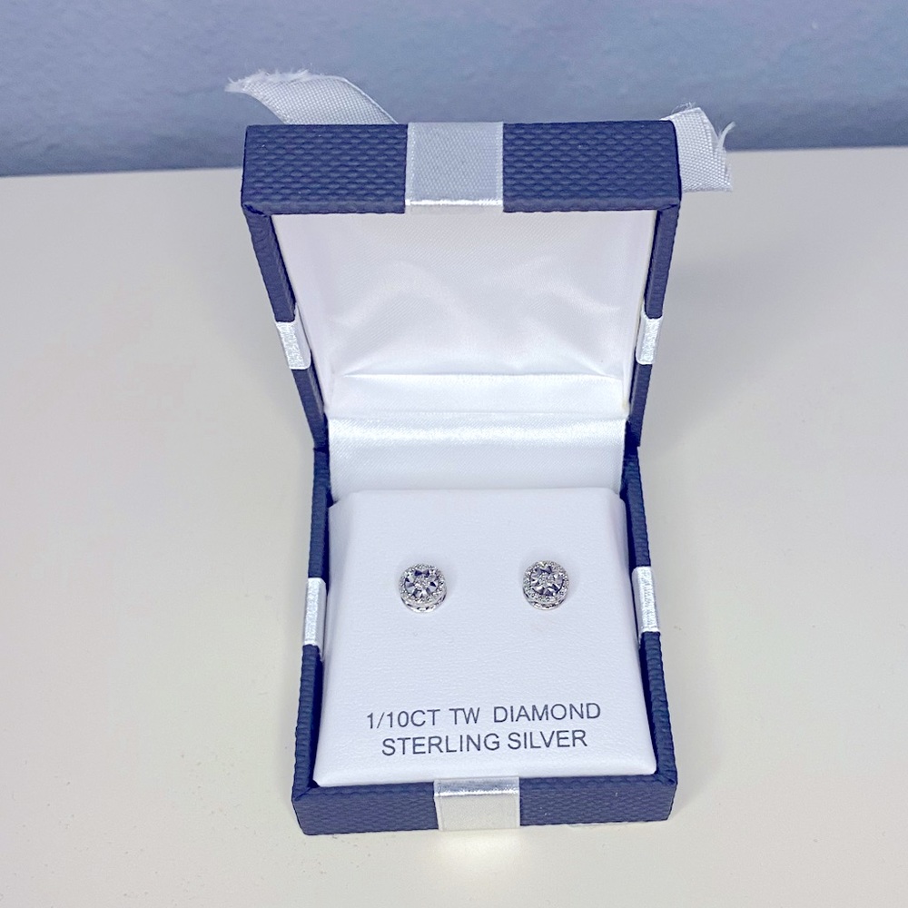 1/10 CT TW Diamond Sterling Silver Earrings